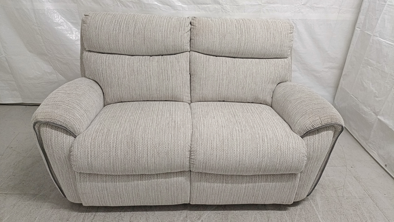 LaZBoy Pittsburgh Lucky Silver/Camille Dark Grey Pipe 2 Seat Sofa RRP