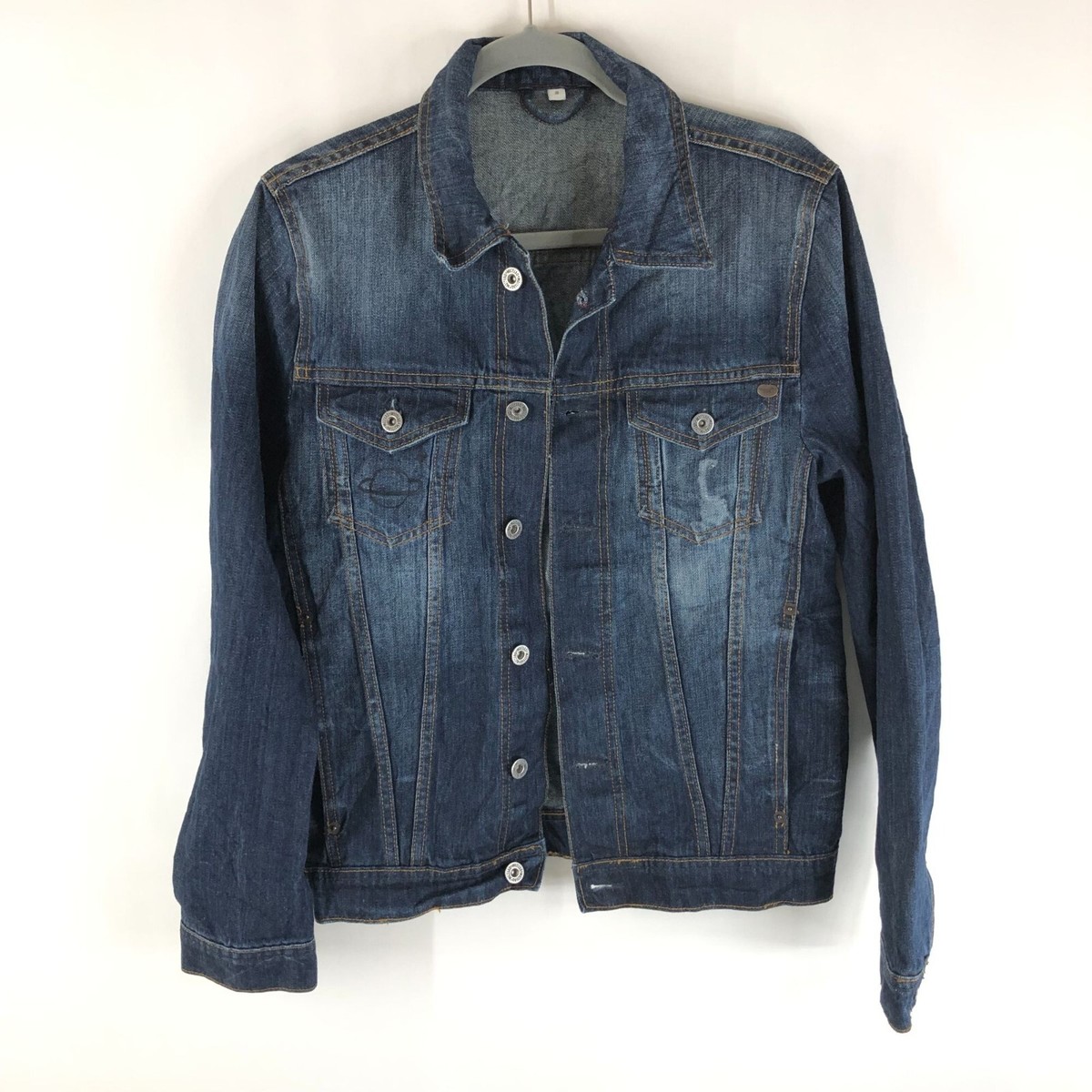 Mustang Mens Vintage Denim Jacket Cotton Dark Wash Blue S | eBay