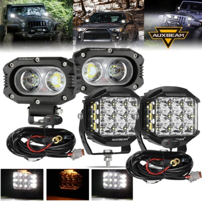 AUXBEAM 4''INCH/5'' 800W LED Work Lights Offroad Truck Work Fog Lamps For Jeep ATV