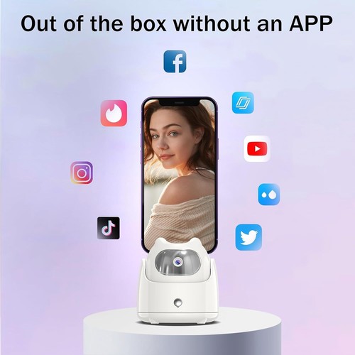 Auto Face Tracking Tripod 360 Rotation Auto Tracking Phone Holder No App Phone - Picture 3 of 7