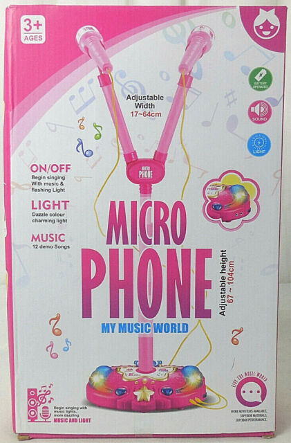 Microfono Micro Telefono My Music World Karaoke Music and Light Nuovo