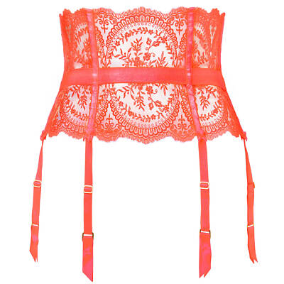 DITA VON TEESE Severine Garter belt 6 clips Neon Coral D40016