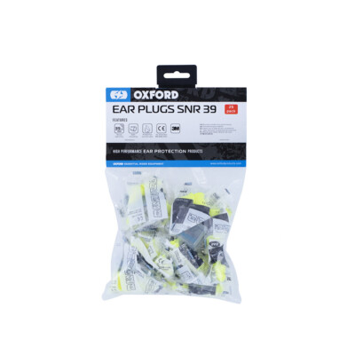 Oxford Products Essential Ear Plugs SNR39 - 25 Pairs - Ideal for Motorbike