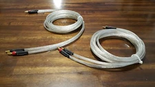ELF Custom Cables Silver Surfer OCC Silver Speaker Cables 15ft w/ banana plugs
