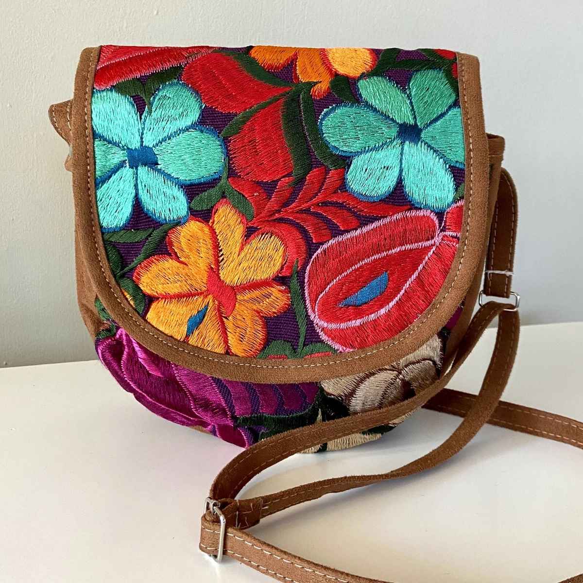 Mexican Bag Floral Embroidery Women s Crossbody Bag Handmade eBay