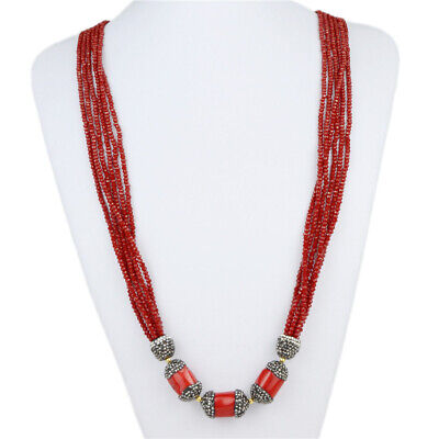 Boho Necklace Jewelry Beads Multi-layer Choker Statement Pendants Women Vst 