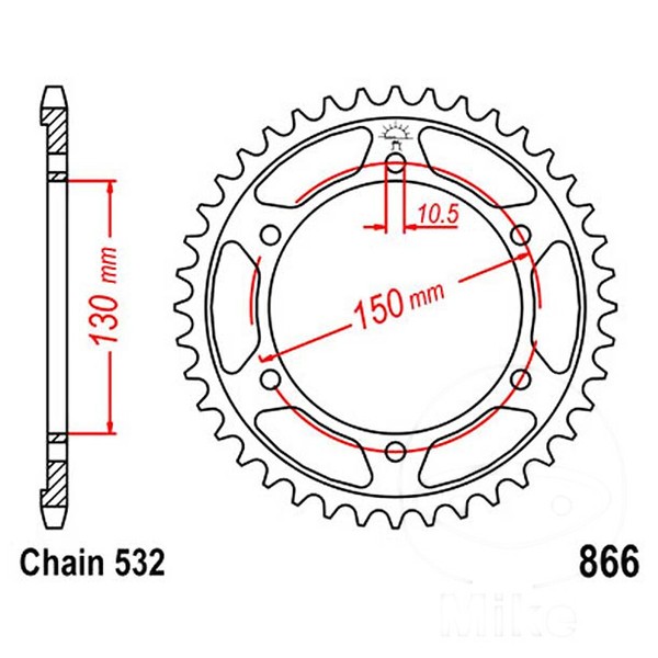 JT Kettenrad 47Z Passend FüR Yamaha YZF 1000 R Thunderace Bj. 1996-2002-image