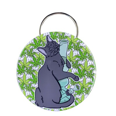 420 Black Cat Bottle Opener Key Ring Handmade Stoner Gifts and Accessories