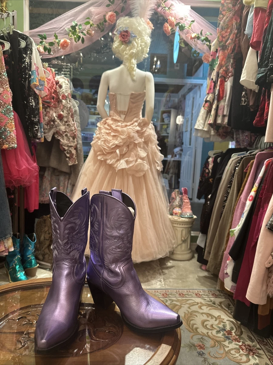 Jeffrey Campbell Rancher Mid Shaft Embroidered Western Boot Lilac