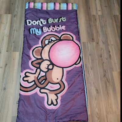 Vintage Disney Bobby Jack Monkey Dont Burst My Bubble Kids Sleeping Bag