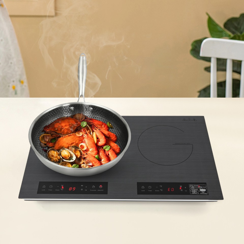 Portable Induction Cooktop Countertop Dual Cooker Burner Stove Hot