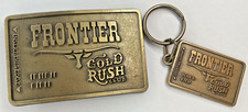 Vintage Frontier Hotel Casino Las Vegas Brass Gold Rush Key Chain  Belt Buckle