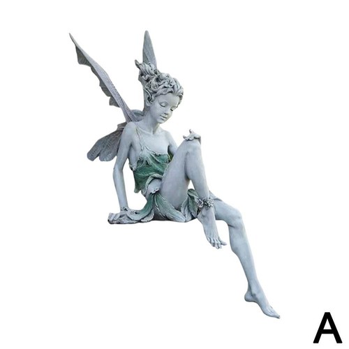 Figurine Fairy Sitting Statue Outdoor Garden Resin Ornament Sculpture Home Decor - 第 8/9 張圖片