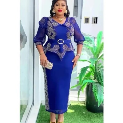 Elegant African Dresses for Women Clothing Plus Size Wedding Party Dress  Outfits | eBay
