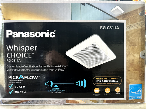 Panasonic Whisper Choice CFM Ceiling Bathroom Exhaust Fan with Flex-Z ...