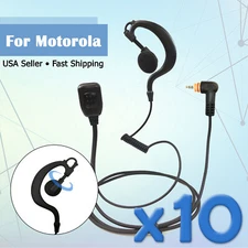 10x Swivel Earpiece Headset w/ PTT for Motorola Radios SL300 SL3500 SL7550