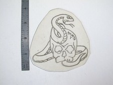 vtg 1960s 1970s Tattoo Flash acetate stencil Snake and Skull signed SN4