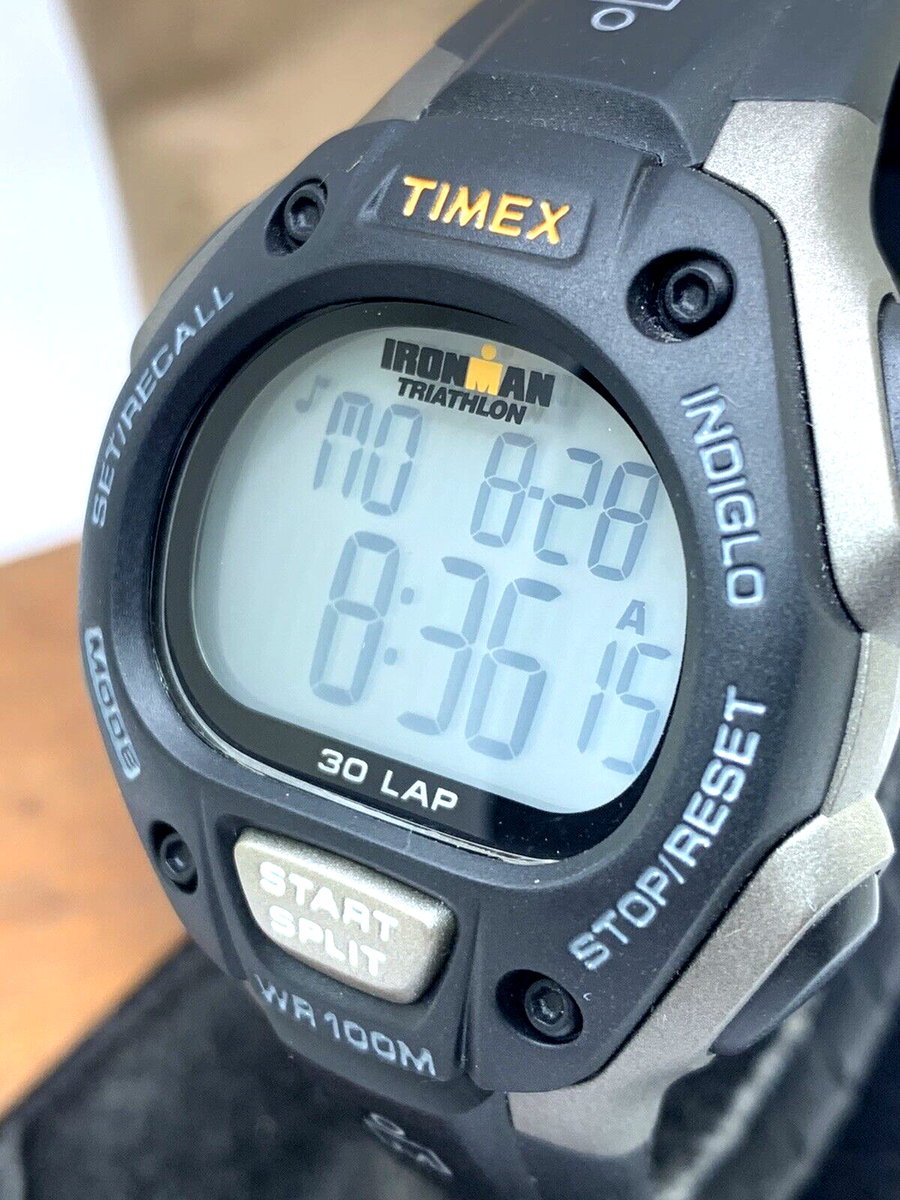 Timex Men's Watch T5E901 Ironman 38mm Digital Indiglo Black Rubber