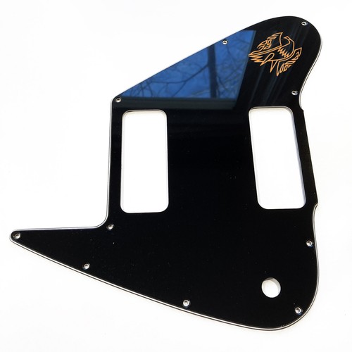 Schwarz 3-lagiger Schlagbrett für Gibson Custom Shop 2 P90 nicht umgekehrter Firebird mit Aufkleber - Bild 8 von 10