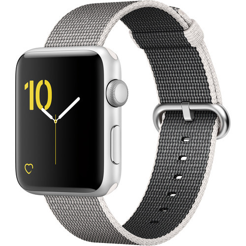 Apple Watch Series 2 42mm (Silver Aluminum Case, Pearl Woven Nylon Band)
