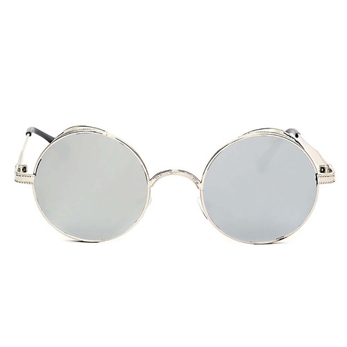 Vintage runde Sonnenbrille Metallgestell klassische Retro Brille 90er Jahre Brille UV400 - Bild 14 von 19