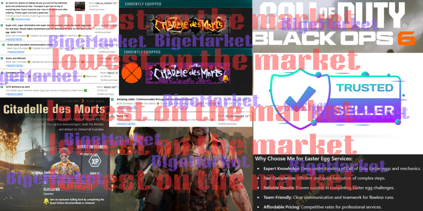 BO6 Zombies Citadelle Des Morts 🎄Easter Egg Early Calling Card CARRY SERVICE🎄✅