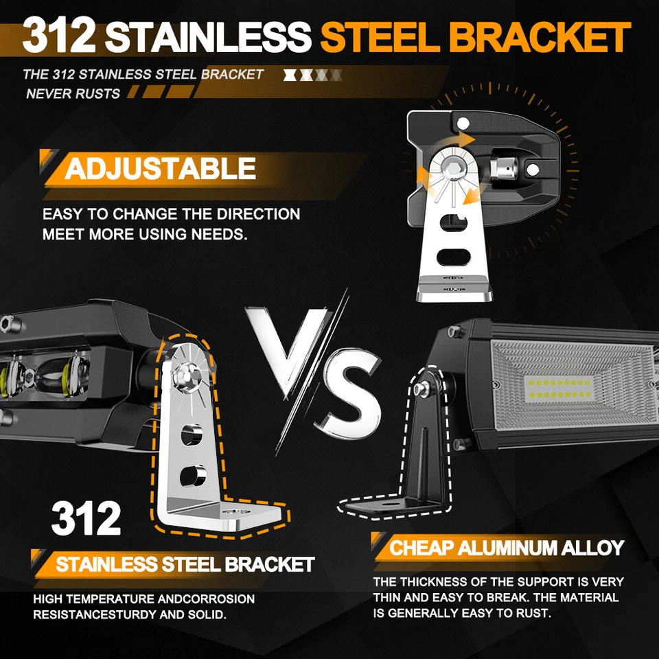 For Ford F-150/F150 Roof 50inch Curved LED Light Bar Slim Offroad Driving 52" - Image 4 of 4