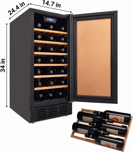 31 Bottle Wine Fridge Beverage Cooler Refrigerator Digital Temperature Control