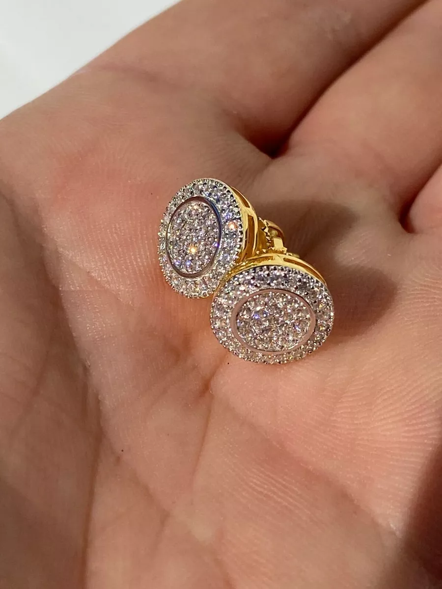 Mens silver shop diamond earrings