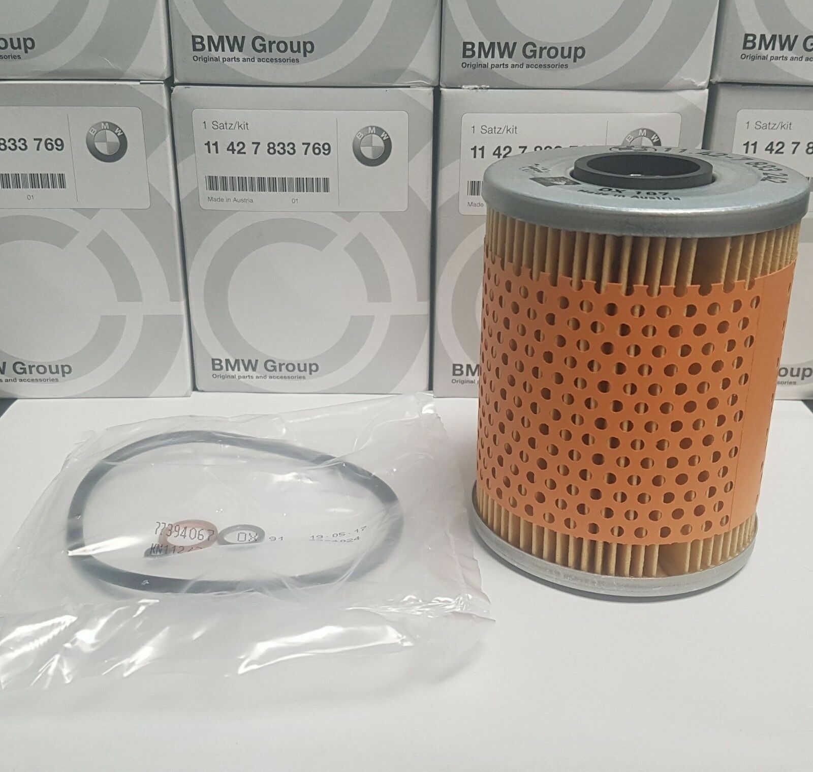 Genuine BMW M3 Oil Filter E36 E46 With Sump and Cap Gaskets 11427833769