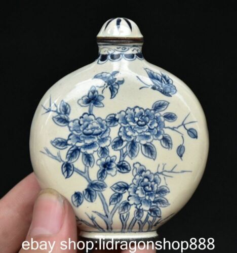2.8 "Chine cuivre bronze porcelaine dynastie fleur oiseau snus box - Photo 1/9