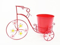 Gartendeko Metall Dreirad Mit ÜBertopf Pink Garten Pflanzen Deko Neu