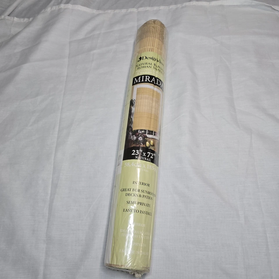 NIB DesignView Natural Bamboo Roman Shades 23”x72” Interior Semi Private - Image 2 of 4