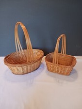Vintage Large Lot Hand Woven Primitive Rustic Wicker Market Basket