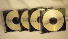 New Lot of 4 Sony CD-R Blank Recordable Discs 700MB 4 Slimline Cases Included