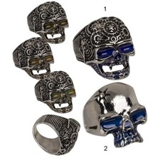Mood Ring Gefühlsring Totenkopf Schädel Stimmungsring wechselt Farben 60 - 66