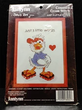 Vintage Janlynn Suzy's Zoo Cross Stitch Kit Duck JUST 3 LITTLE WORDS Kit #38-64