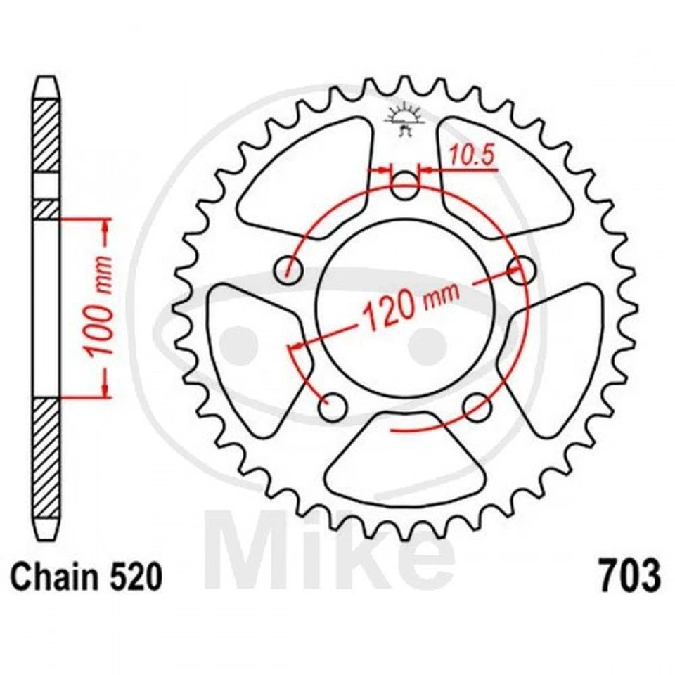 CORONA 44 DENTI 520 ARGENTO 727.27.84 PER APRILIA 660 TUAREG 2022-2023 - Immagine 2 di 4