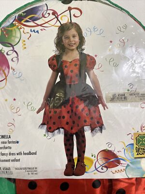 vestito coccinella costume carnevale a pois Anni 114 Cm