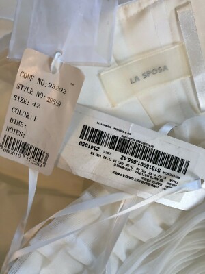 NEW La Sposa Strapless Wedding Gown Sz 10 NWT $1,200 Tiered Ruffle