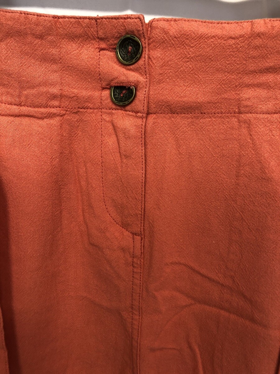 Short Femme Desigual Orange - Réf 18SWPWX3 - En Coton, Lin, Viscose - Neuf Avec étiquettes - Taille Regular