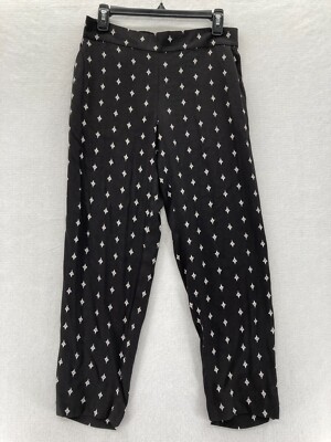 LOFT Pull On Pants Women's Small Black Viscose Tapered Stretch Waist Low Rise