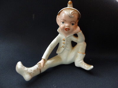 Vintage Retro 60s Pixie Elf Porcelain Figurine Japan Napco? 3'' x 3.5''