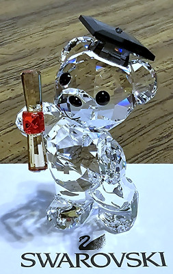   Swarovski Crystal 2018 Limited Ed., Graduation Kris Bear Figurine, Cap, NIB