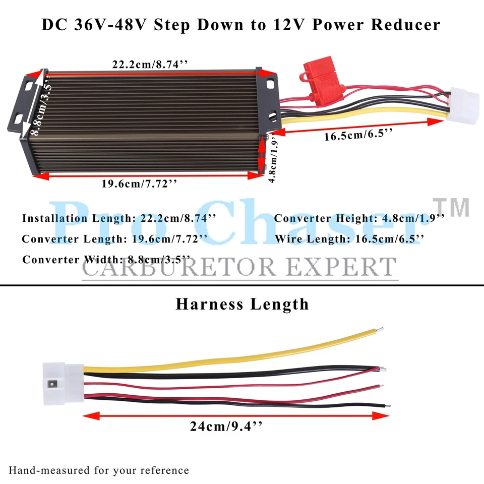 Pro Chaser DC-DC 36V 48V Voltage Converter Regulator Reducer to 12V 360W 30A - Image 3 of 4