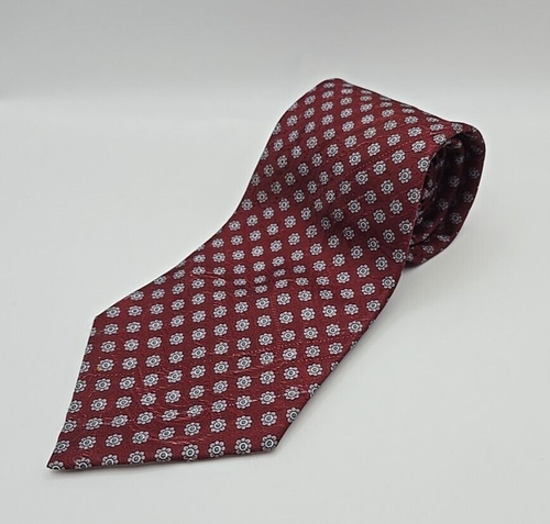 Oleg Casini Men's Polyester Blend Burgundy Floral Tie - 57 Inch