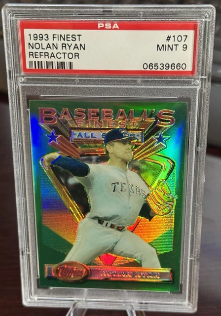 1993 NOLAN RYAN TOPPS FINEST REFRACTOR #107 PSA 9 RANGERS HOF POP 44 (107)
