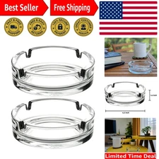 Chic and Durable Glass Ashtrays Set of 2 - Perfect for Indoor & Outdoor Use