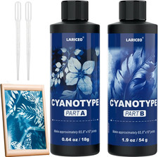 LARICEO Cyanotype Kit with 2 Tools, Cyanotype Solution Set for Fabric, Paper, an