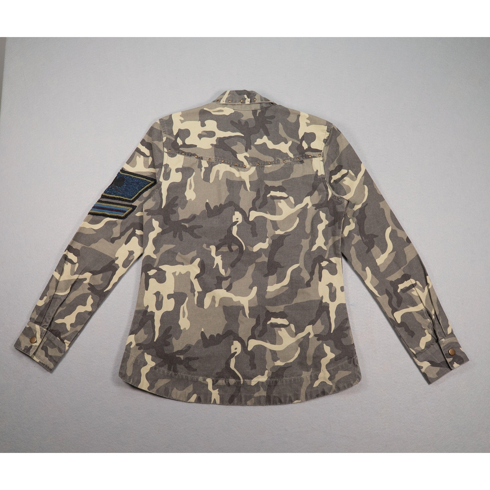 Women's Camo Utility Jacket Studded Western Ranch Workwear Zip Front XS image 8